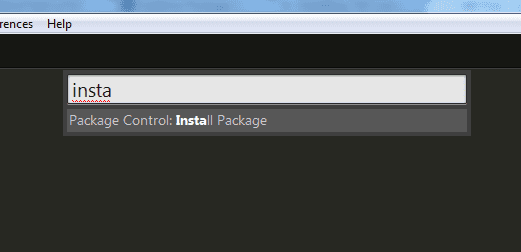 Type "install" in the Command Palette to pull up the Install Package option.